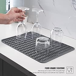 Silicone Dish Drying Mat, Non-Slip Easy Clean Sink