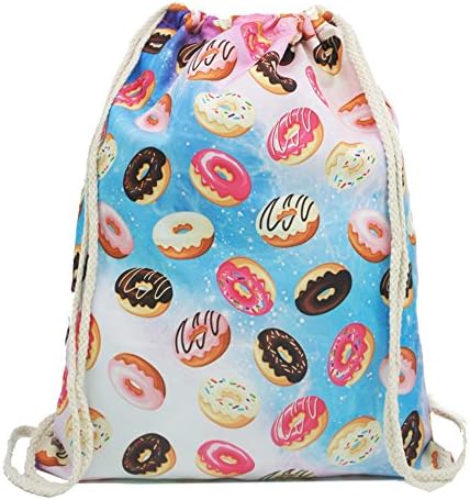 Artone Donut Gradient Polyester Drawstring Bag Travel Daypack Sports Portable Backpack Candy Colour