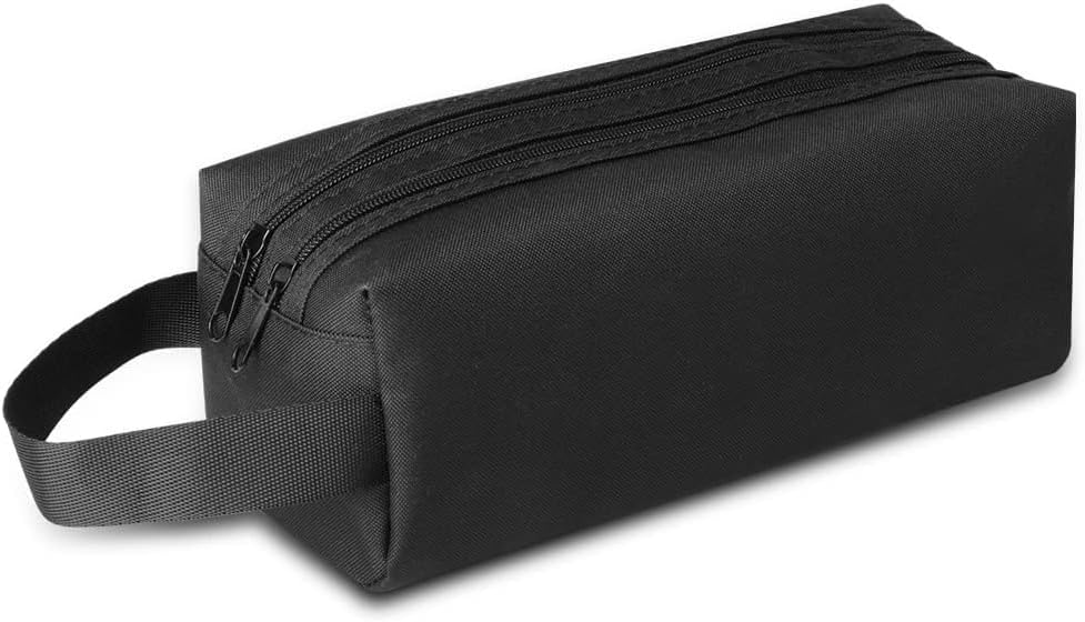 hoinya Large Pencil Case Boys Girls Canvas 2 Compartments Storage Bag Organizer