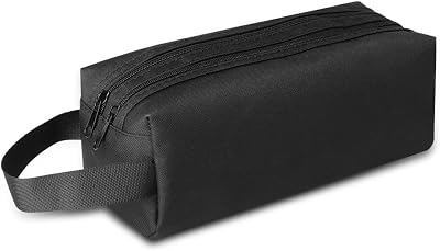 hoinya Large Pencil Case Boys Girls Canvas 2 Compartments Storage Bag Organizer