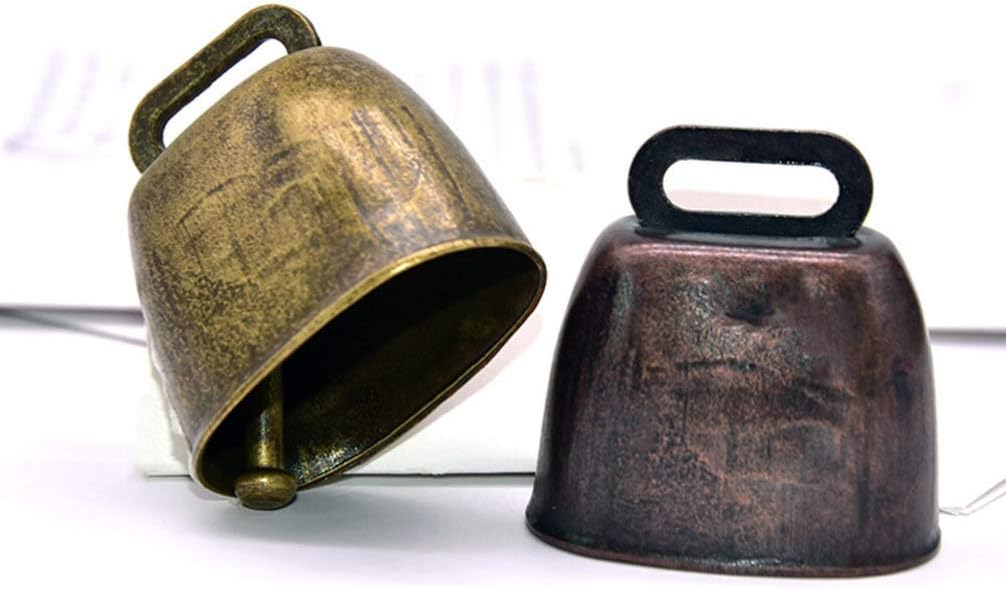 NUOBESTY Metal Cowbells Noisemaker Call Bells for Football Games Weddings Classroom Use 2pcs, Bronze, 3.5*3.5cm - Image 5