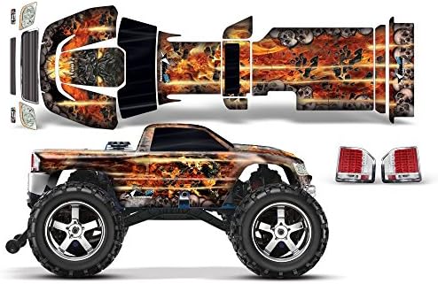 AMR Racing RC Graphics kit Sticker Decal Compatible with Traxxas T-Maxx 3.3 1/10 #4907 - Firestorm - Black