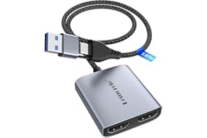 Lemorele Video Capture Card, HDMI to USB A/C Capture Card, 1080P@60Hz HDMI Loop-Out Video Grabber for Gaming, Live Streaming,