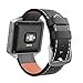 SWEES Leather Bands Compatible with Fitbit Blaze Smart Watch, Genuine Leather Replacement Band with Metal Frame Small & Large for Women Men, Champagne Gold, Rose Gold, Black, Brown, White, Grey, Beige