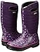 BOGS Classic High Waterproof Insulated Rubber Neoprene Rain Boot, Flower Stripe/Purple/Multi, 11 M US Little Kid