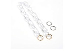 Yichain Chunky Acrylic Purse Strap Bag Chain Handle Replacement,Handbag Purse Making Accessory Decoration (Transparent)