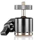 Neewer Aluminum Alloy 360 Degree Rotating Swivel Mini Ball Head with 1/4" 3/8" Thread Base Mount for DSLR Camera Like Canon,Nikon,Sony/Camcorder/iPhone 6s/6/5S/5/4S/4,Gopro HD Hero 1/2/3/3+/4