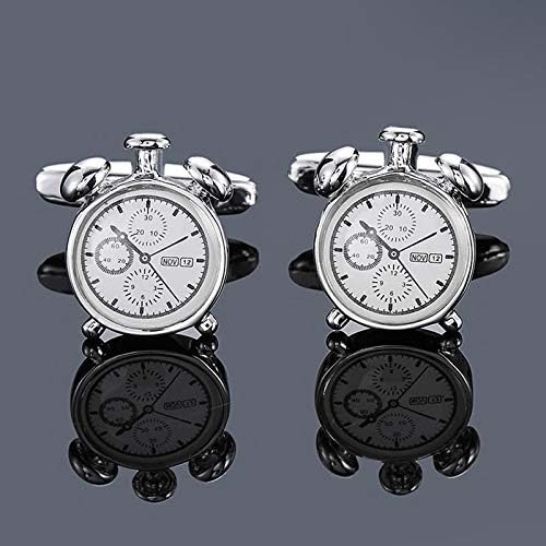 Luxury Car Gear Bearing Round Table Thermometer Cufflinks Men's French Shirt Cufflinks