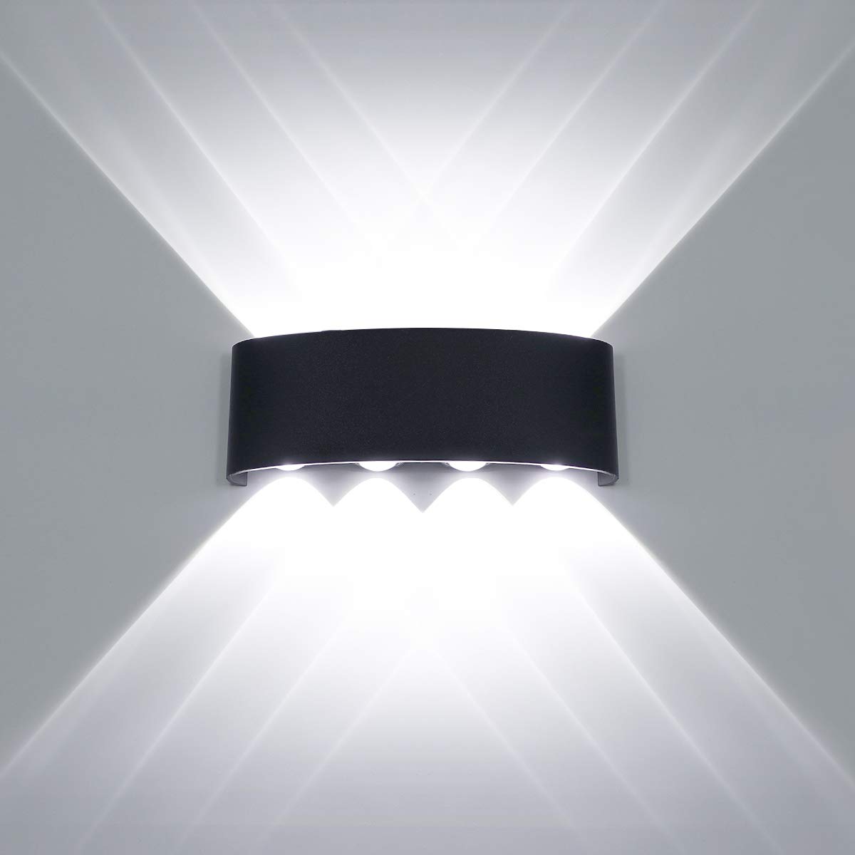 HAWEE Modern Wall Lamp LED Wall Light Up and Down Waterproof Aluminum Wall Wash Lights Indoor Outdoor for Bathroom Porch Bedroom Corridor Living Room Stairs Hallway, 8W White