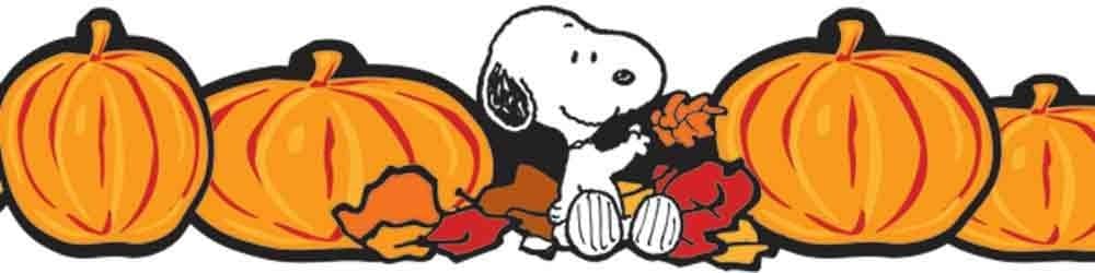 Eureka Peanuts Fall Pumpkins Extra Wide Deco Trim, Set of 12 Reusable Strips, Each Strip Measuring 37" long