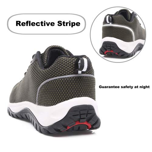 aeepd Steel Toe Shoes Men, Safety Work Sneakers Reflective Strip Industrial & Construction Shoe Yellow