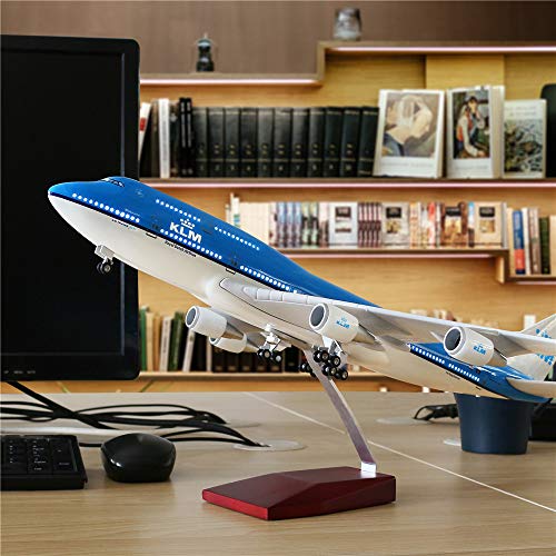 24-Hours 18â€ 1:130 1 Scale Airplane Model Holland 747 with LED Light(Touch or Sound Control) for Home Decoration or Gift