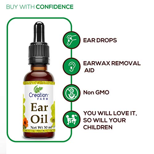 Creation Farm Ear Oil Drops with Mullein, Calendula, St Johns Wort, All