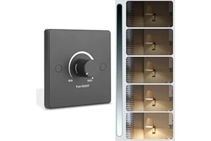 DC 12V–24V LED Dimmer Switch with Push ON/Off + Rotary Control – 3%–100% Smooth Flicker- Dimming, 5A 120W Max, for 12V/24V LE