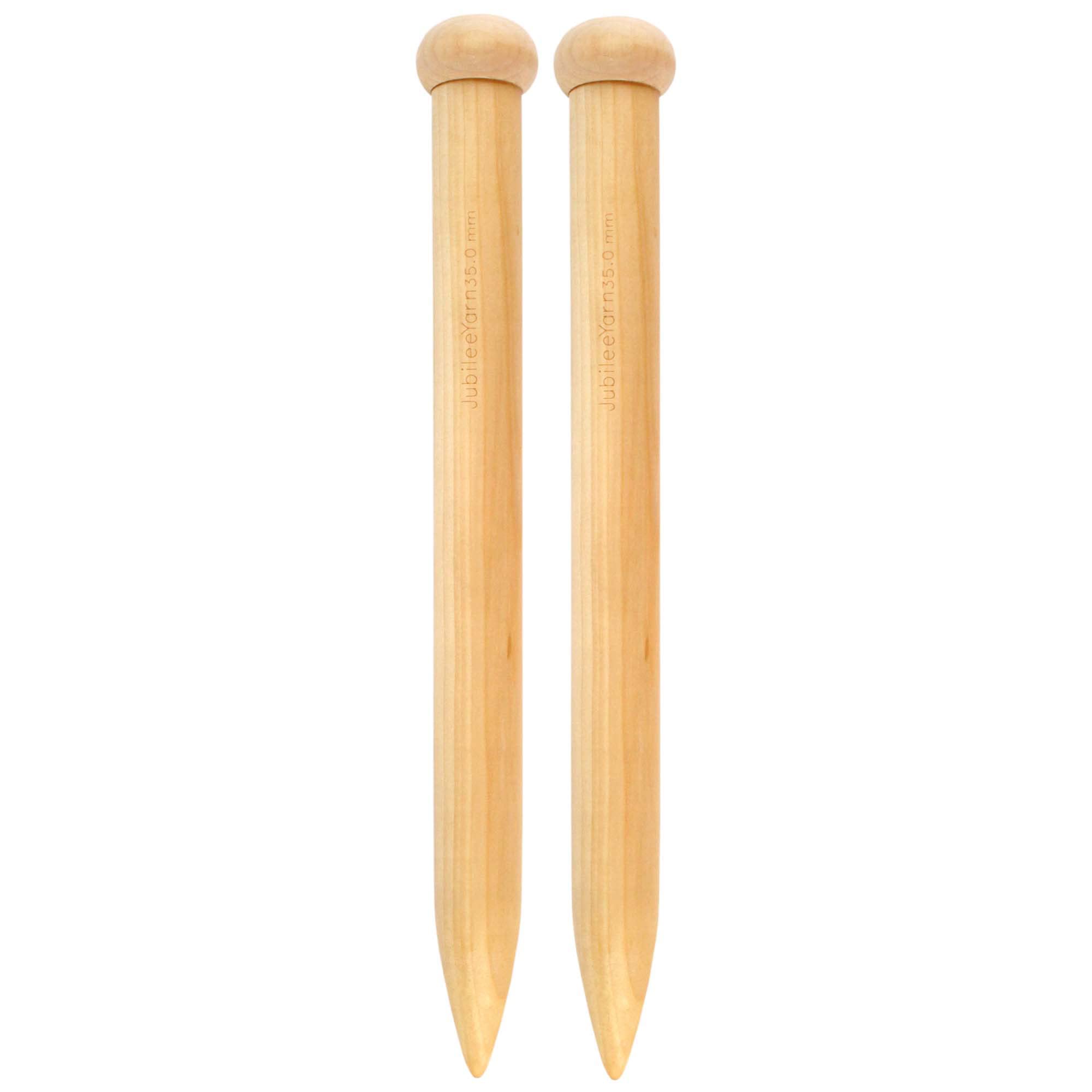 JubileeYarn Jumbo Bamboo Knitting Needles - US 85 (35mm) - 16" Long - 1 Pair
