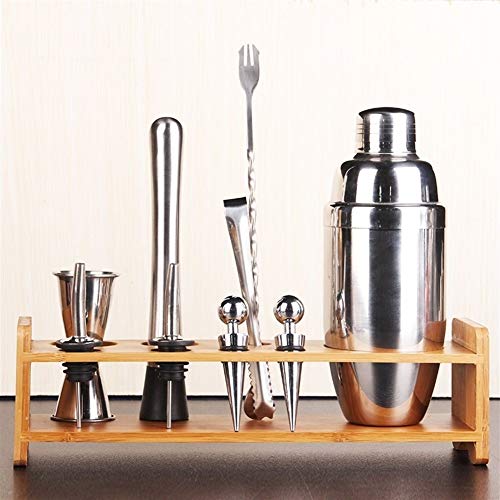 H-ei Cocktail Shaker Set Barkeeper Kit mit Ständer, 10-teiliges Bar Kit mit 18 Unzen Martini Shaker, Edelstahl-Stab… – Bild 4