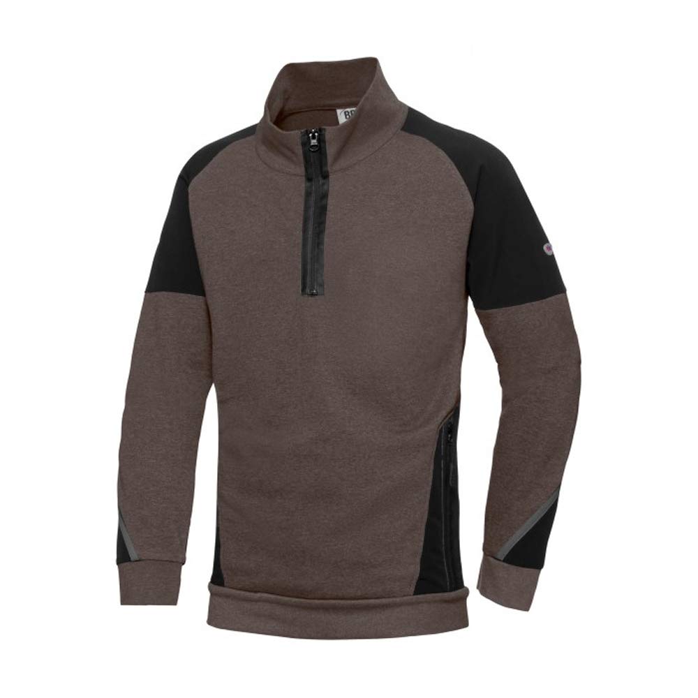 BP 1828-293-4032-XS Stretch Men's Long Sleeve Pullover High Collar Zip 60% Cotton/40% Polyester Falcon Black XS Size โ image 1