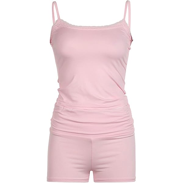 HGps8w 2 Sets Pack Women's Satin Cami Pajama Sets Sexy