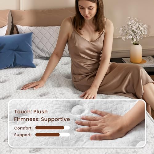 BedStory King Mattress, 14 Inch King Size Hybrid Mattress with Individual Pocket Springs, Luxury Mattresses in a Box for Lumbar Support ＆ Pressure Relief, CertiPUR-US Certified, 365-Night Trial
