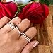 Belle Chérie Chevron Ring Set - Three Stackable Rings Gold Rose Silver Tone Pave Set Crystals