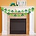 St Patricks Day Decorations 4PCS Felt Shamrock Garland Banner - NO DIY Shamrock Clover Garland Banner for St Patricks Day Decor - Dark Green Light Green for Irish Party Supplies