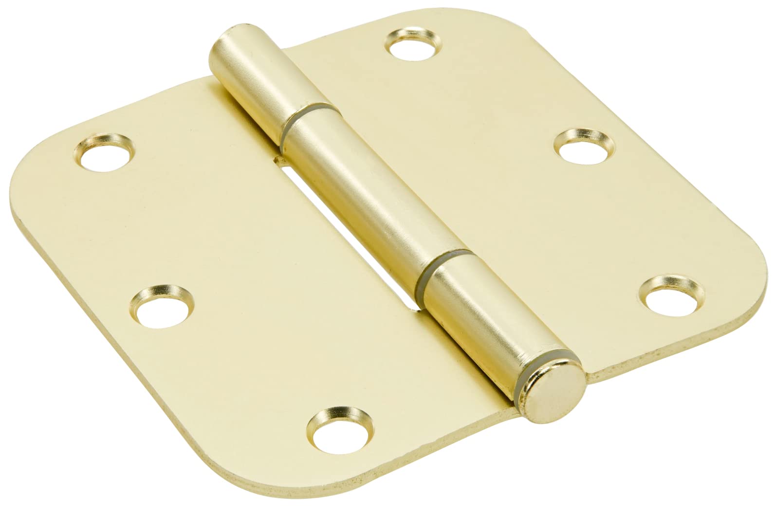 Squeak-Proof 3-1/2in 5/8in Radius Satin Brass Door Hinge (3 Count)