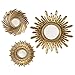Sunburst Mirror Wall Decals - Set of 3, Gold
