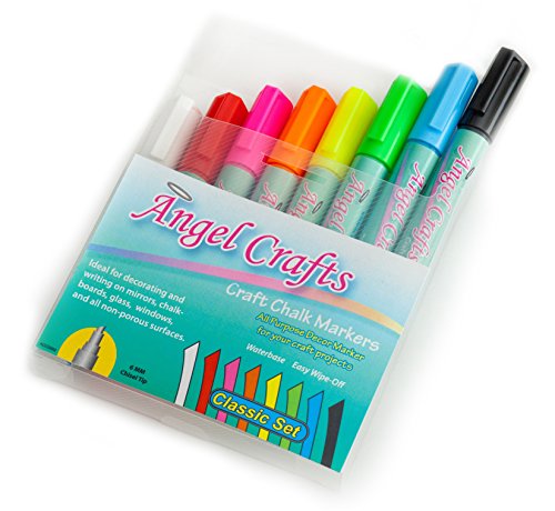 Chalk Ink Markers - NEON Set (8-pack), BEST Chalk Ink Pens for Dry Erase Boards, Blackboards, Whiteboards, Mirrors, Car Windows & Decorating in Colors