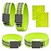 EvoLike Premium Reflective Wristbands/Belt/Armbands/Ankle Bands (4 Pack / 2 Pairs + 60 pcs Free Reflection Stickers Included)