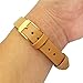 Bracelet for Fitness Trackers - The KATE Single-Strap Brushed Metal and Premium Vegan Leather Buckle Activity Tracker Bracelet - Alternative to Tory Burch (Tan and Gold, S/M)