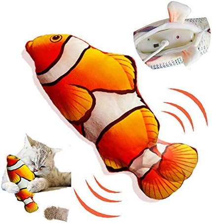 猫おもちゃ 猫用ぬいぐるみ 大特価 魚 電気猫用おもちゃ 電動魚 Usb充電式 運動不足 猫遊び クマノミ ミント ストレス解消 キャットニップおもちゃ ねこ 噛むおもちゃ
