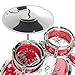 Best Choice Products 11-Piece Kids Beginner Drum Kit, Musical Instrument Toy Drum Set for Music Practice w/Bass, Toms, Snare, Cymbal, Stool, Stand Drumsticks - Red