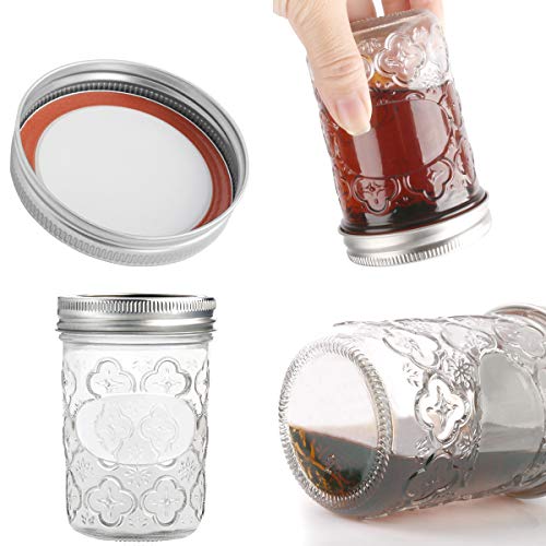 Mason Jars 8 OZ, VERONES Canning Jars Jelly Jars With Regular Lids and Bands, Ideal for Jam, Honey, Wedding Favors, Shower Favors, Baby Foods, 30 PACK - Thumbnail 4