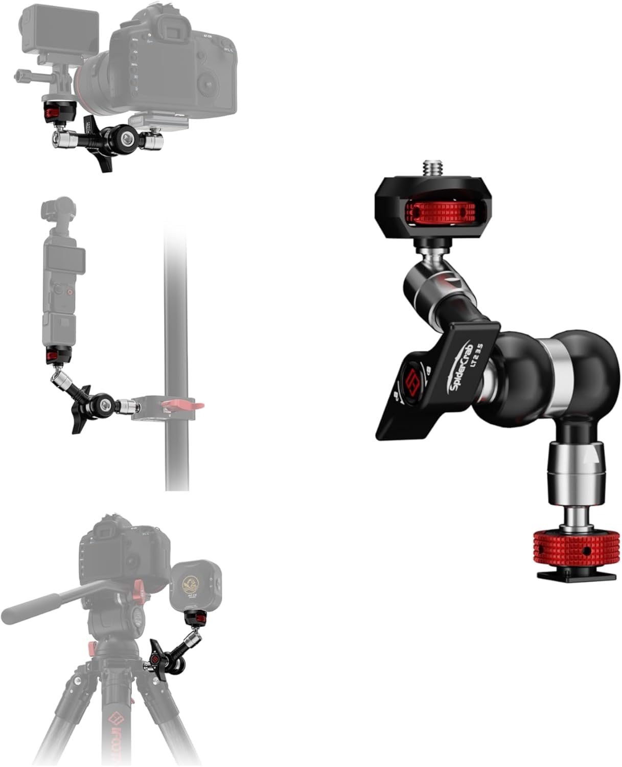 IFOOTAGE LT2-3.5 Spider Crab Magic Arm,Camera Magic Arm Aluminum Alloy & Stainless Steel,Fits for DSLR,Video Monitor,Flash Light,Microphone,LED,Monitor,Payload 13.23lbs/6kg