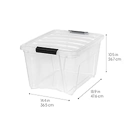 IRIS USA 32 Qt Stackable Plastic Storage Bins with