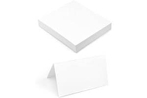 Qancekoo 50 PCS Blank Place Cards, 3.54" x 1.97" Name Place Cards Tent Cards for Wedding, Table, Holiday (White)