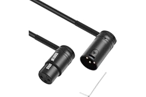 Kinweistex Right Angle XLR Adapter Cable,Adjustable 90 Degree XLR Male to 90 Degree XLR Female Microphone Cable,Rotatable Mic
