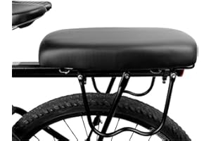 ZHOUWHJJ Universal Soft Bicycle Rear Seat Cushion, Bike Carrier Children Back Seat Seat Pad, Black
