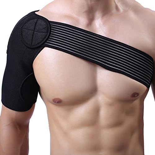 Elastic Shoulder Brace Support Strap Wrap Belt by Lifeline Survival - Quality Breathable Elastic Fabric for Added Comfort