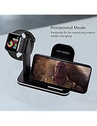 BNCHI   Estación de carga 3 en 1 de aluminio compatible con Apple Watch, soporte de carga inalámbrico compatible con iPhone X iPhone 8 iPhone 8 Plus Galaxy Note 9 S9 Plus, los mejores regalos