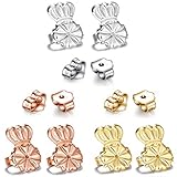Original Magic Earring Lifters and Earring Backs - 3 Pairs of Hypoallergenic Adjustable Earring Lifts and 3 Pairs of Earring Backs- Easy to Use, Drooping Earrings (1gold/1silver/1rose Gold)