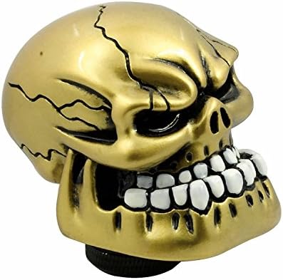 Pinovk Automatic Gear Shift Head Shifter Lever Shift Knob or Shift Knob Interior Accessories Skull Car Manual Shift Knob Manual(Gold)