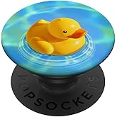Yellow Rubber Duck Illustration Print PopSockets Adhesive PopGrip