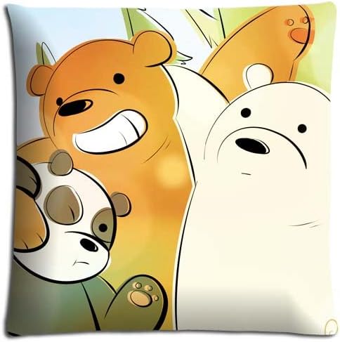 Sleep Safe Perfect We Bare Bears Bench Pillow Shell Cases Cotton Polyester Zippered 16x16 inch 40x40 cm