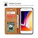 QLTYPRI for iPhone 7 Plus 8 Plus Case, Premium PU Leather Cover TPU Bumper with Card Holder Kickstand Hidden Magnetic Adsorption Shockproof Flip Wallet Case - Brown