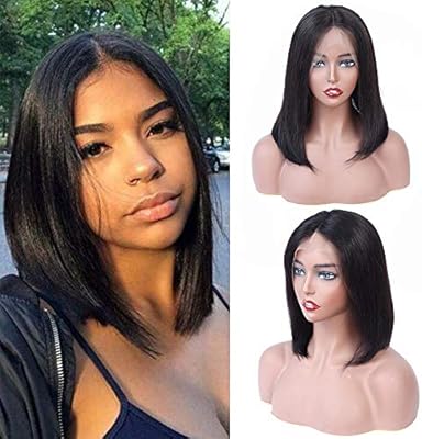 Mobok 13x4 Straight Bob Wig Human Hair 8 Inch Bob Lace Front Pre