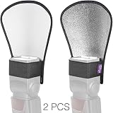 (2 Pack) Flash Diffuser Reflector - Premium Two-Sided Silver/White by Altura Photo for Canon, Nikon and All Speedlight Flashes