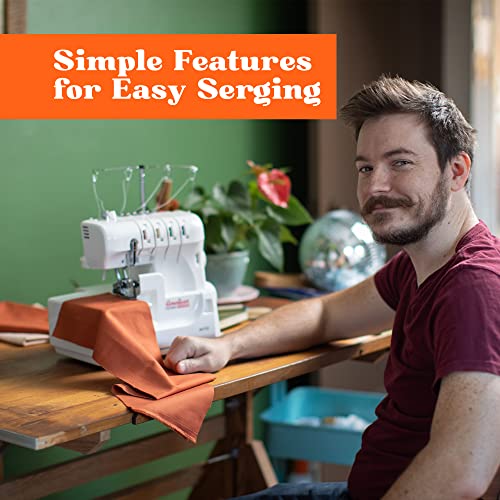 Overlock Serger Sewing Machine by American Home, Easy to Use, 2/3/4