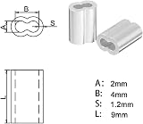 Cretty-Meet 100pcs Aluminium Crimp Loop for 1.5 mm Wire Rope Cable view 2