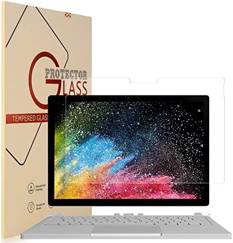 FilmHoo for Microsoft Surface Book 2 [13.5 Inch] Premium Tempered Glass Screen Protector,HD Clear,Bubble Free,Anti-Scratch,Lifetime Replacement Warranty